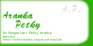 aranka petky business card